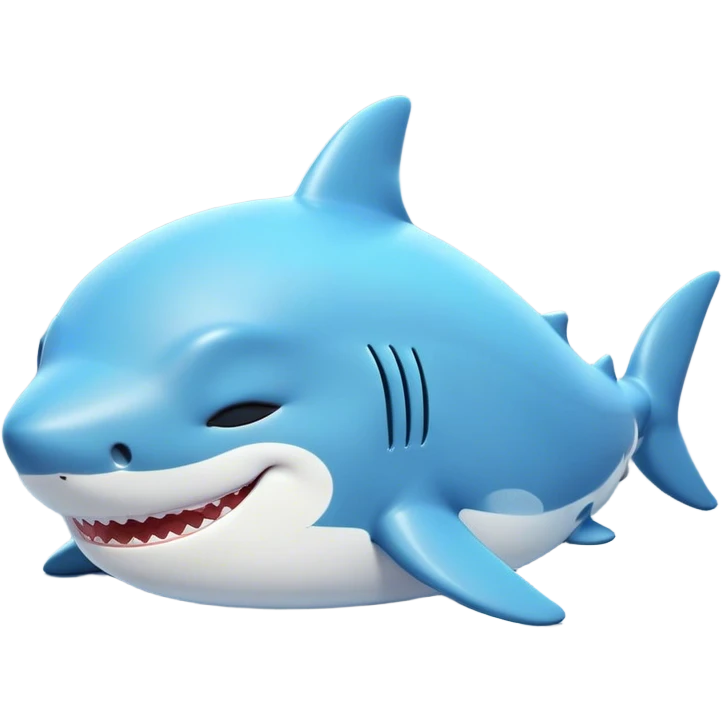 Meme-Worthy Cute Sleeping Shark Portrait Emoji, Head resting peacefully with a contented smile, showcasing a powerful, sleek build and a luxuriously soft streamlined body, eyes shut in a serene, restful drift, Simplified yet hilariously adorable features, highly detailed, glowing with a soft, drowsy light, high shine, relaxed and utterly lovable, stylized with an air of playful laziness, bright and heartwarming, soft glowing outline, capturing the essence of a comically sleepy shark, so meme‐worthy it feels like it could instantly become the next viral sensation of adorable oceanic slumber! emoji
