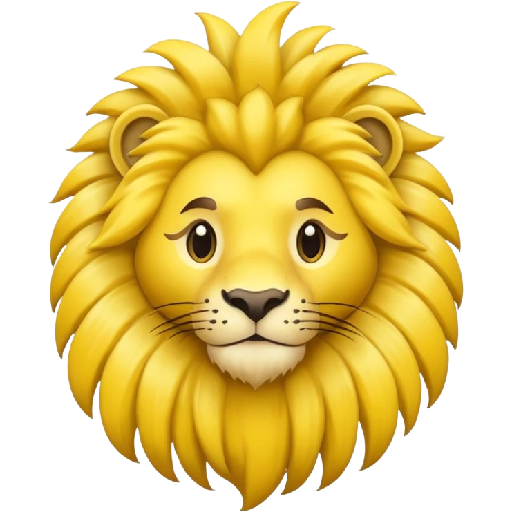 A banana fusioned with a lion emoji
