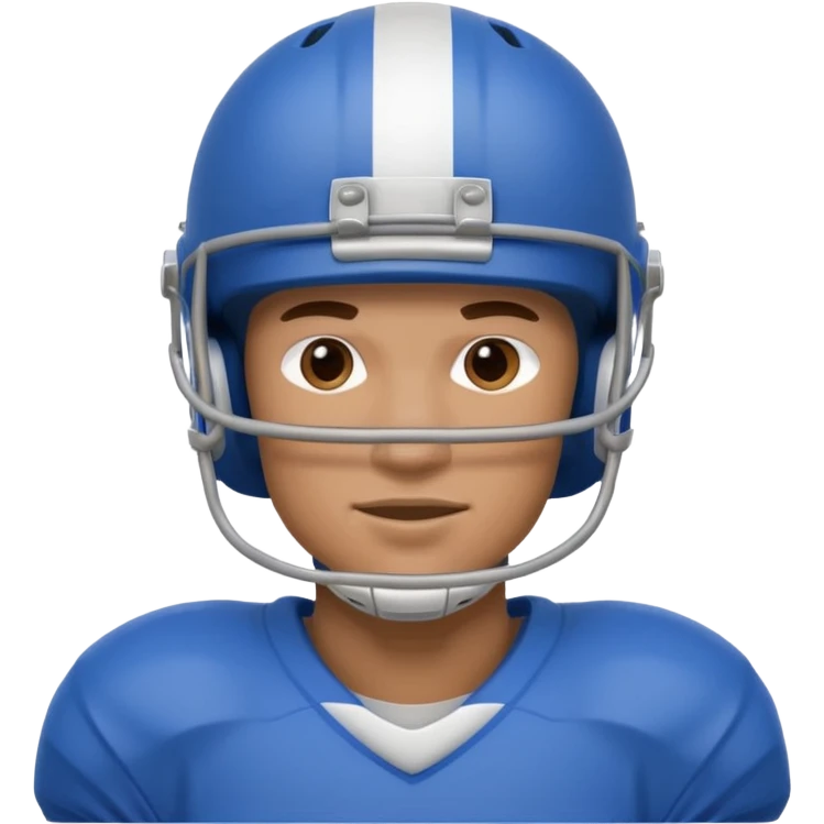 College football player helmet in blue color ( face should be add) emoji