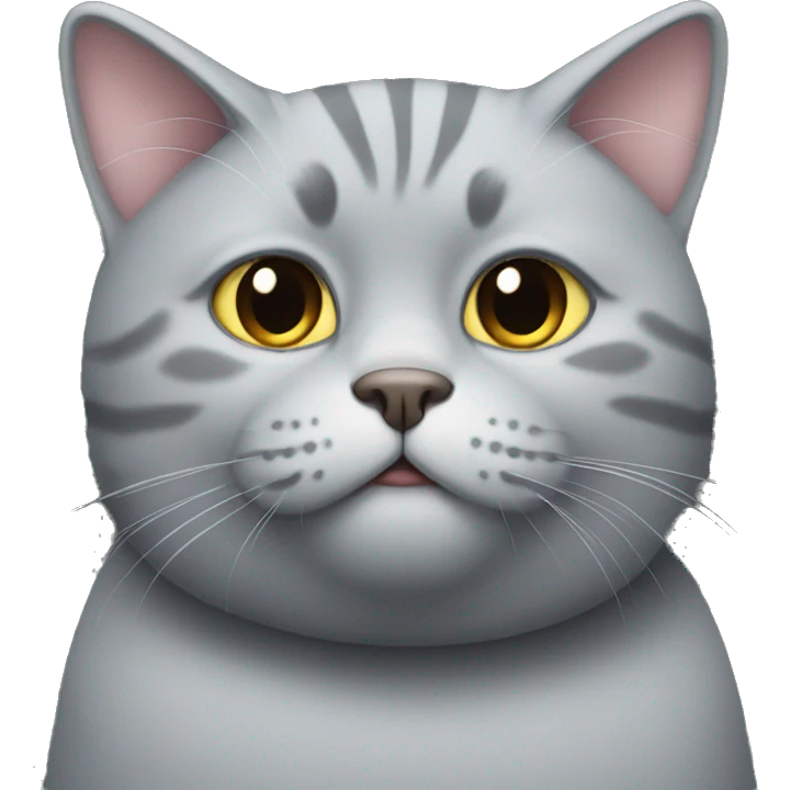 A fat grey cat emoji
