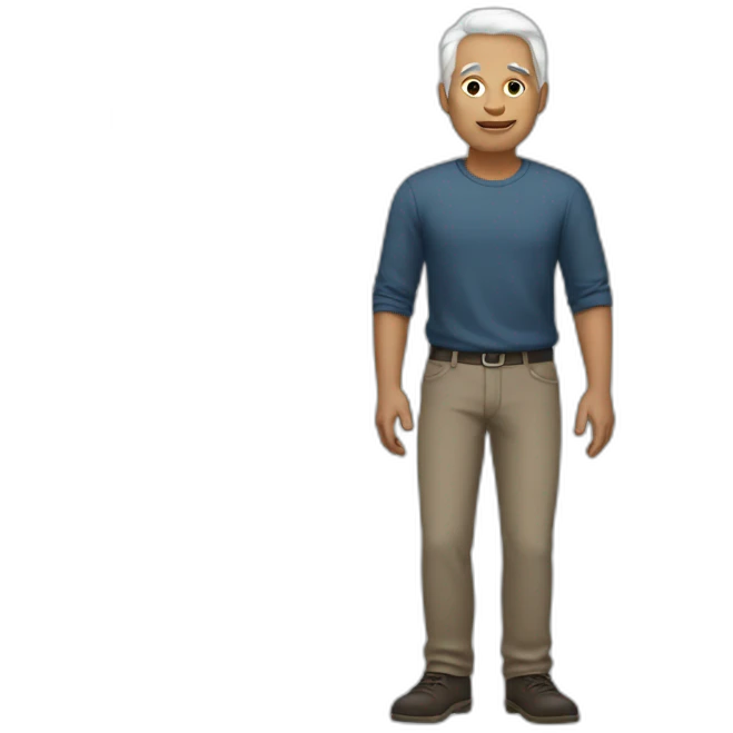white-haired man without a leg emoji