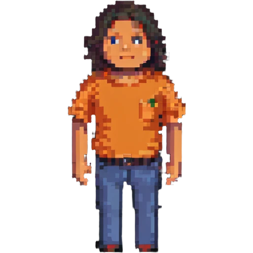 man with orange shirt emoji