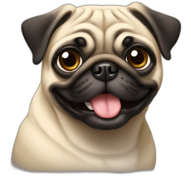 Pug happy emoji