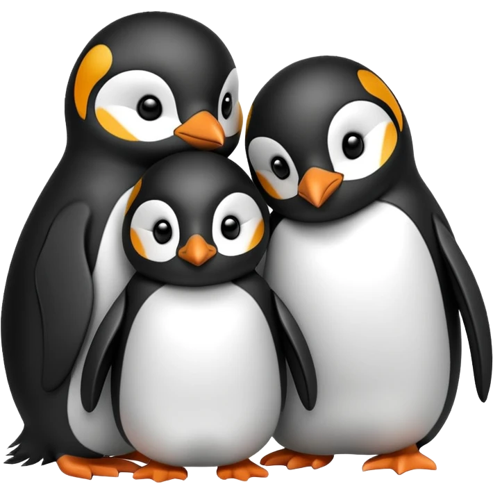 Penguins cuddling for warmth emoji