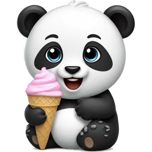Panda eating ice cream emoji