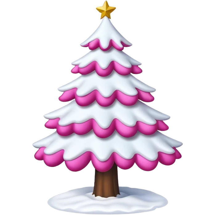 Christmas tree snow pink emoji