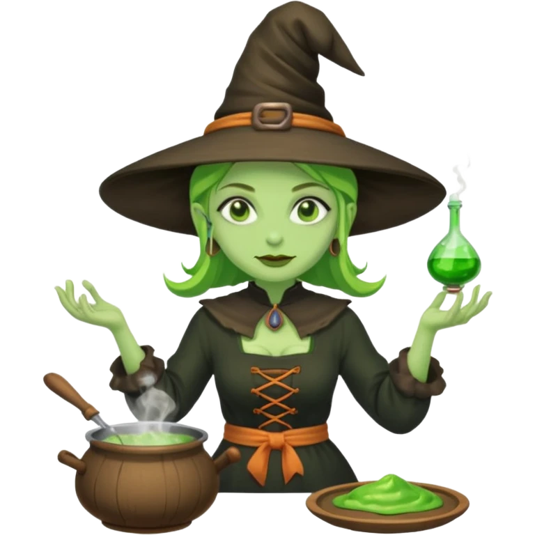 green witch cooking potion emoji