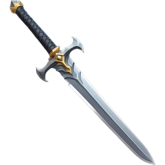 iOS emoji, minimal dark sword, flat design, fantasy emoji
