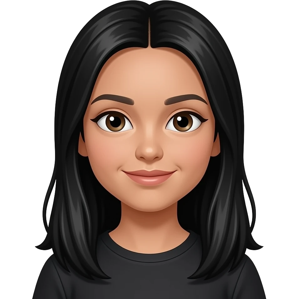 ligh skin tone girl with black hair inside black tesla emoji