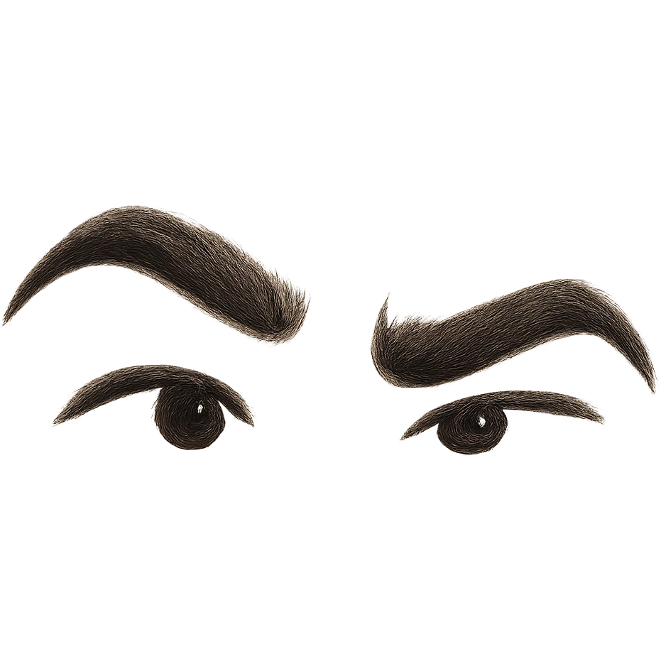 realistic cartoon eyebrows, expressive, no face, on white background emoji