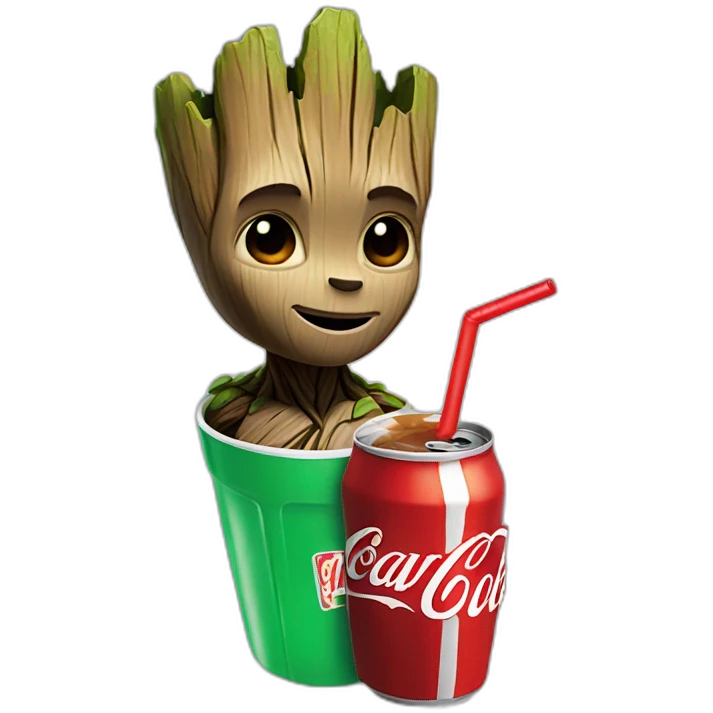 Groot drink Coke emoji