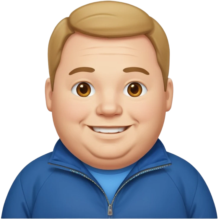 fat man wearing blue jacket emoji