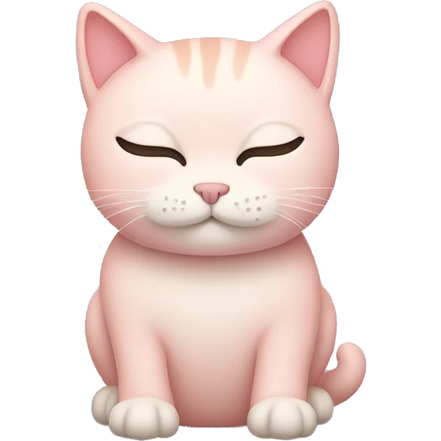 light pink cat, closed eyes emoji