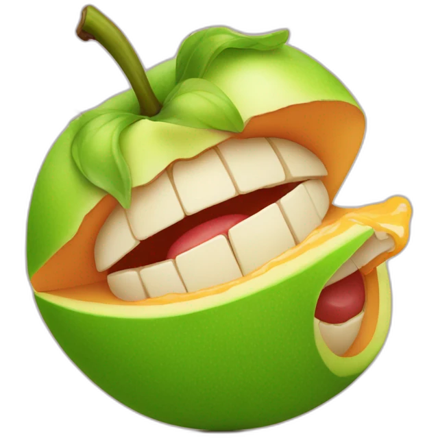 Une bite dans un abricot emoji
