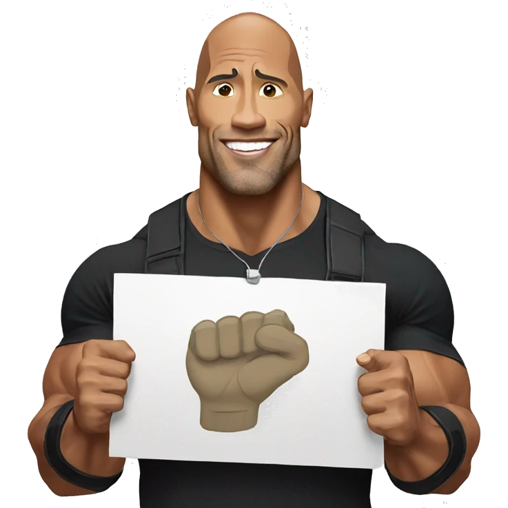 the rock holding sign emoji