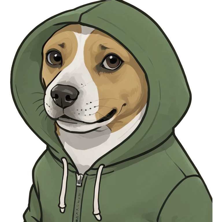 Dog wearing hoodie  emoji