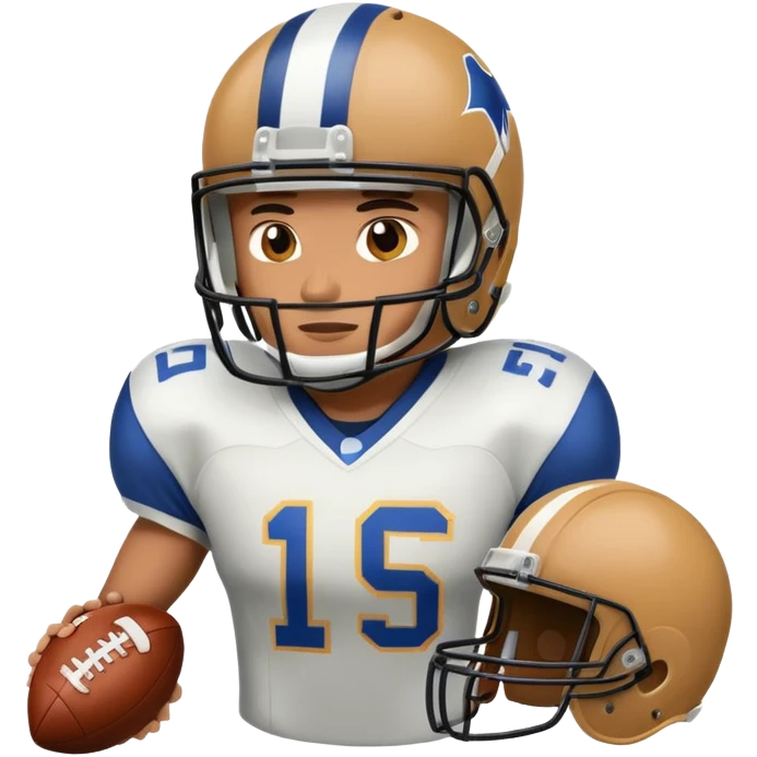 American football player in helmet and uniform emoji