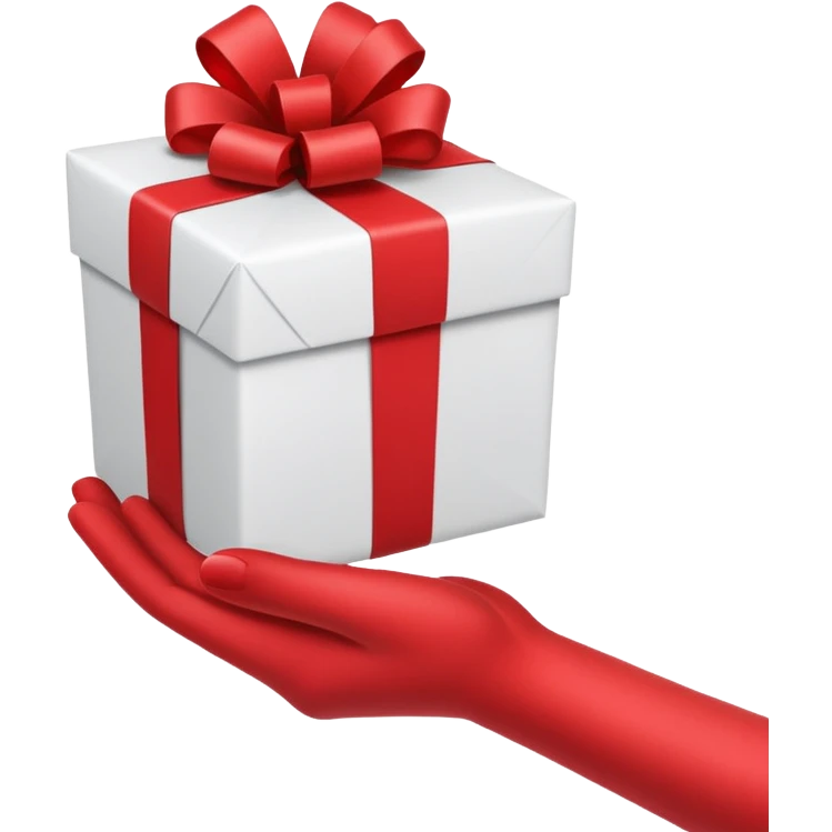 one hand holding out a wrapped gift, simple, clear, no text emoji