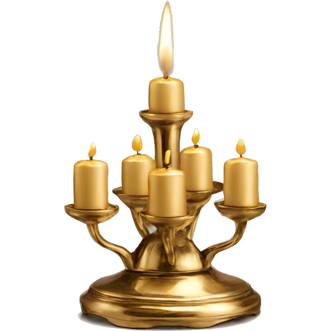 Vintage gold holder for 5 candles  emoji
