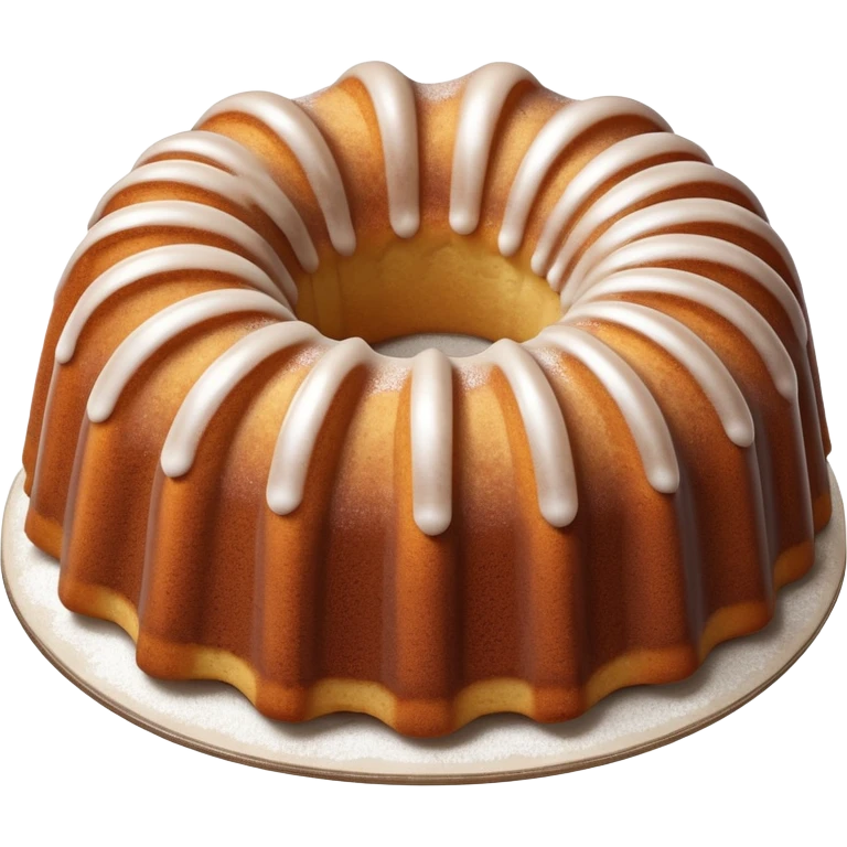 white frosted Bundt cinnamon sugar dusted cake emoji