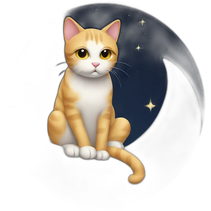 cat on the moon being sad emoji