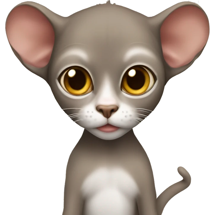 Monkey holding a Devon Rex  emoji