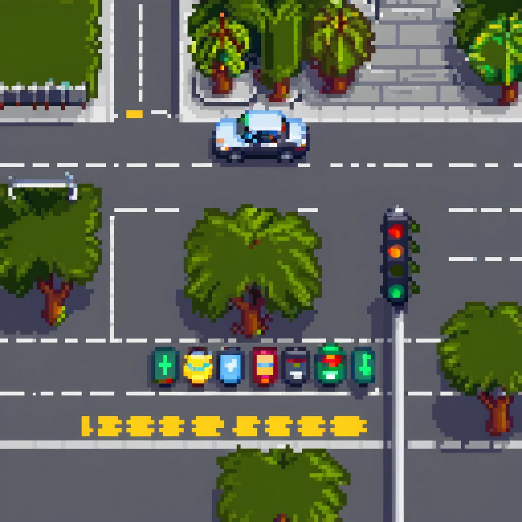 city street with road and traffic lights emoji