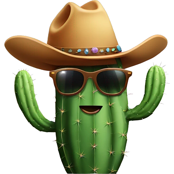 cactus with cowboyhat, sunglasses, lighted cigar emoji