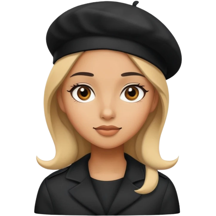 girl wearing a black beret emoji