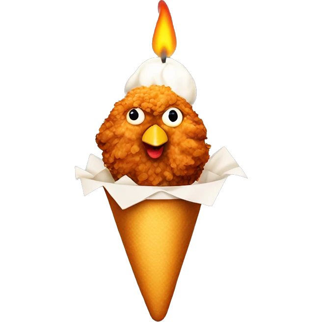 Fried chicken with a birthday candle on top emoji