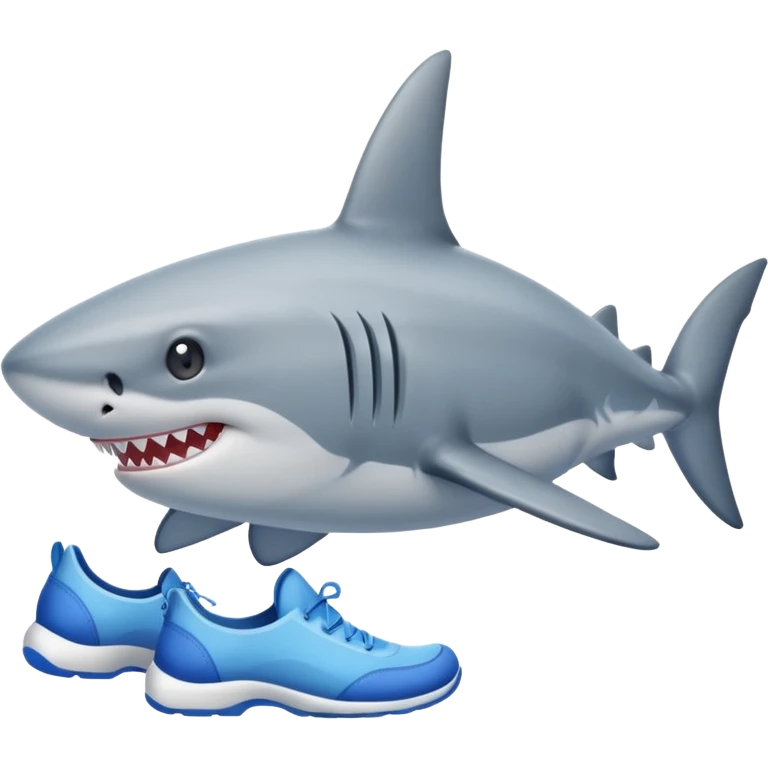 small shark with blue shoes emoji