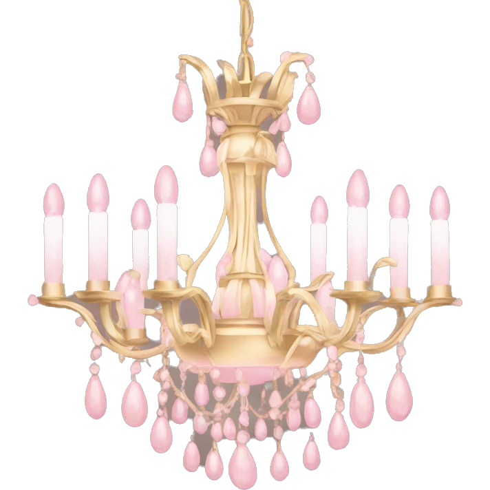 golden pale pink chandelier emoji