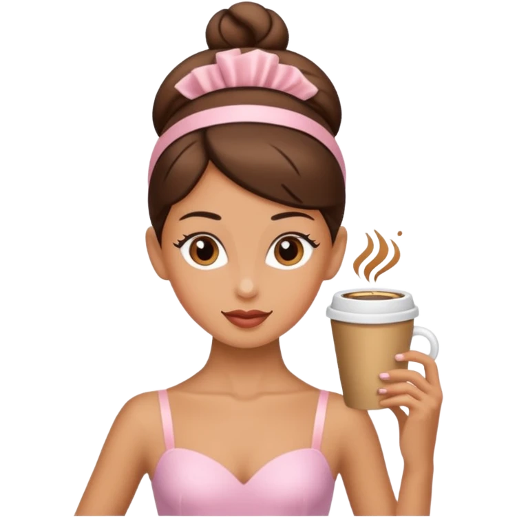 Ballerina coffee head emoji