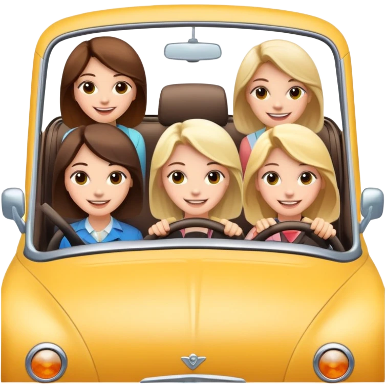 Ten girls in one car emoji