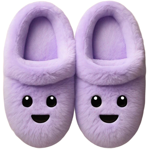 cozy slippers light purple emoji