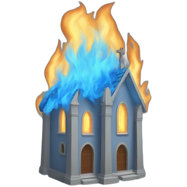 blue holy fire on church emoji