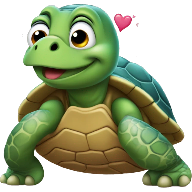 Turtle in love emoji