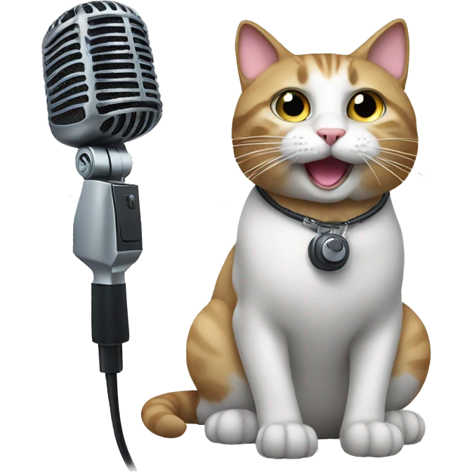 Cat with a microphone emoji