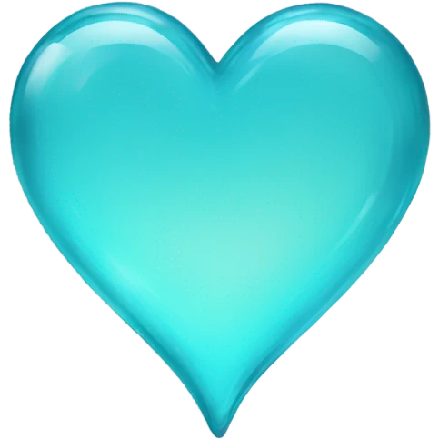 Glass Aqua heart emoji