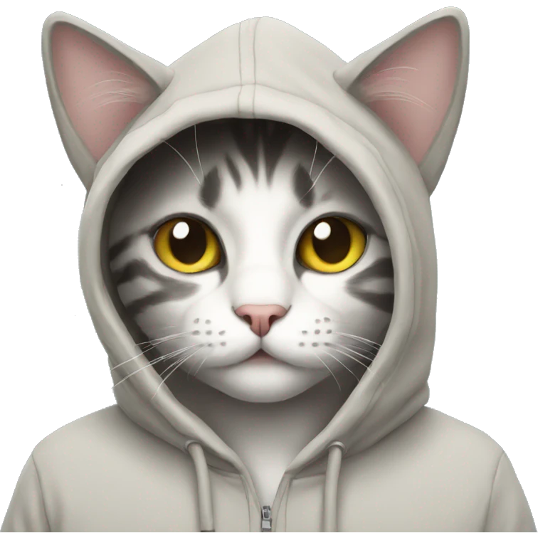 Cat wearing hoodie emoji
