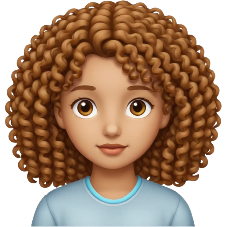 girl with light brown very curly hair and light brown skin emoji