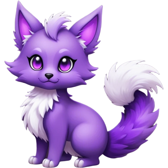 Kawaii dark edgy fantasy ethereal fursona Fakemon with tufted tail emoji