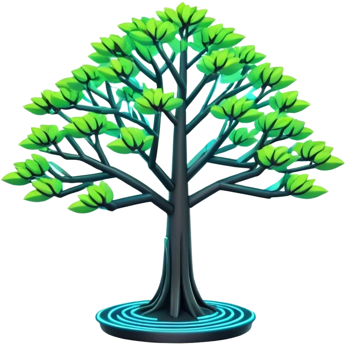 cyberpunk neon 3d tree emoji