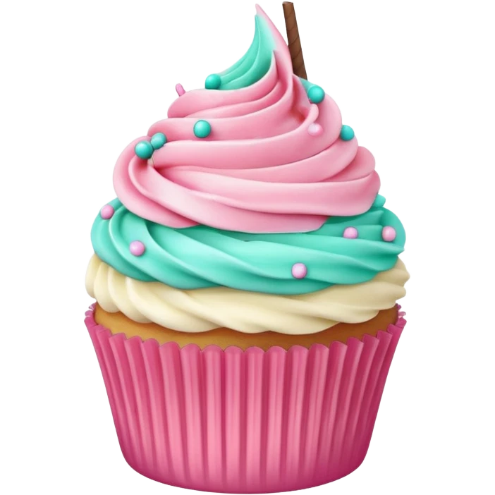pink and aqua green cupcake  emoji