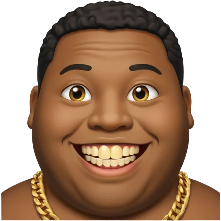 Fat black man missing half of front tooth emoji