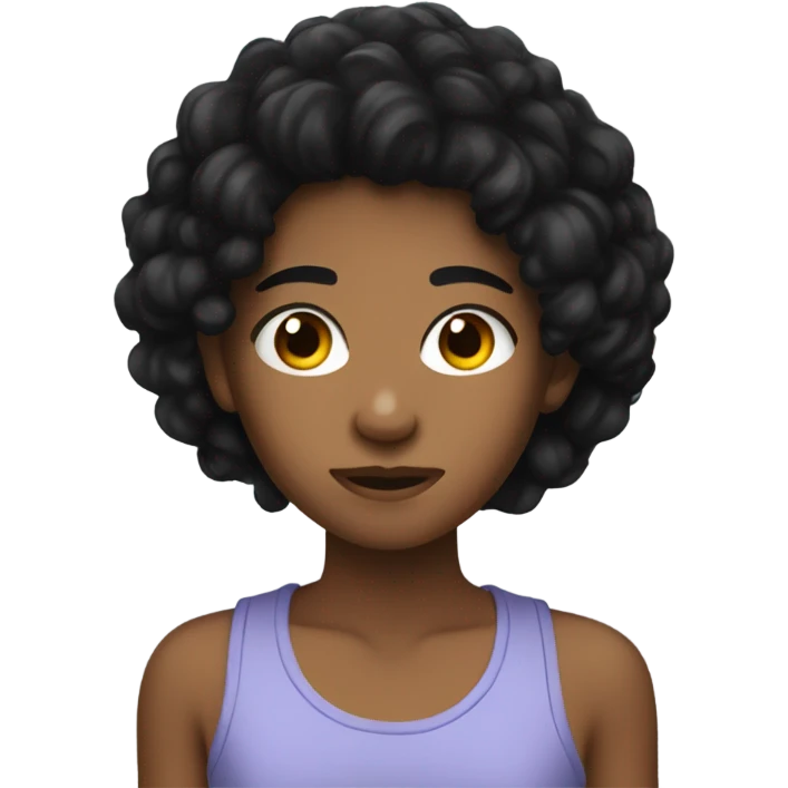 a mixed teenager with black coily hair  emoji