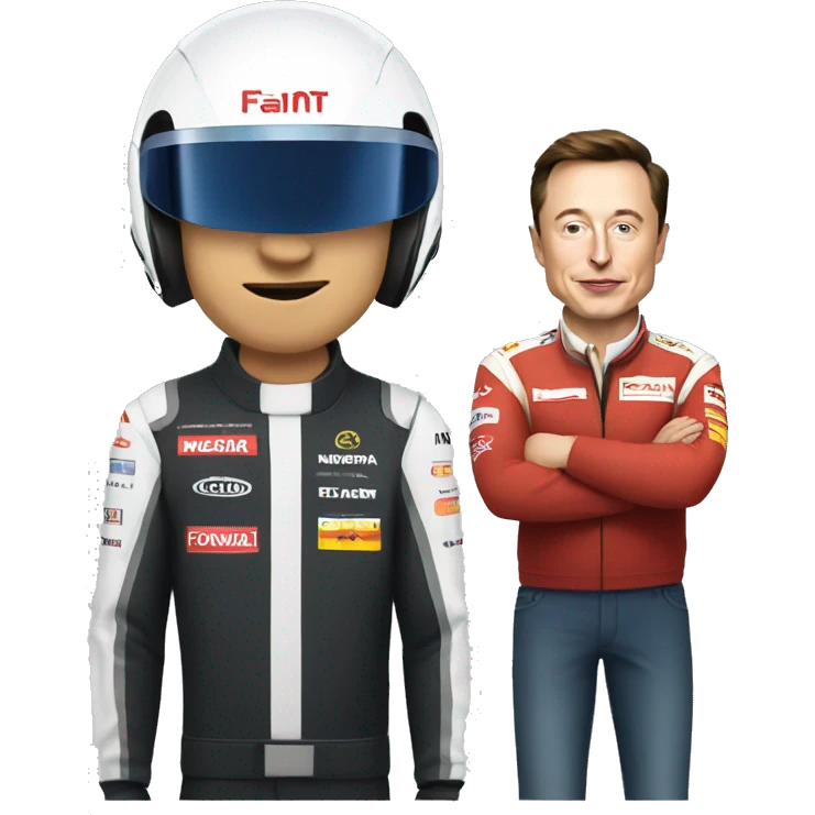 F1 racing with elon musk emoji