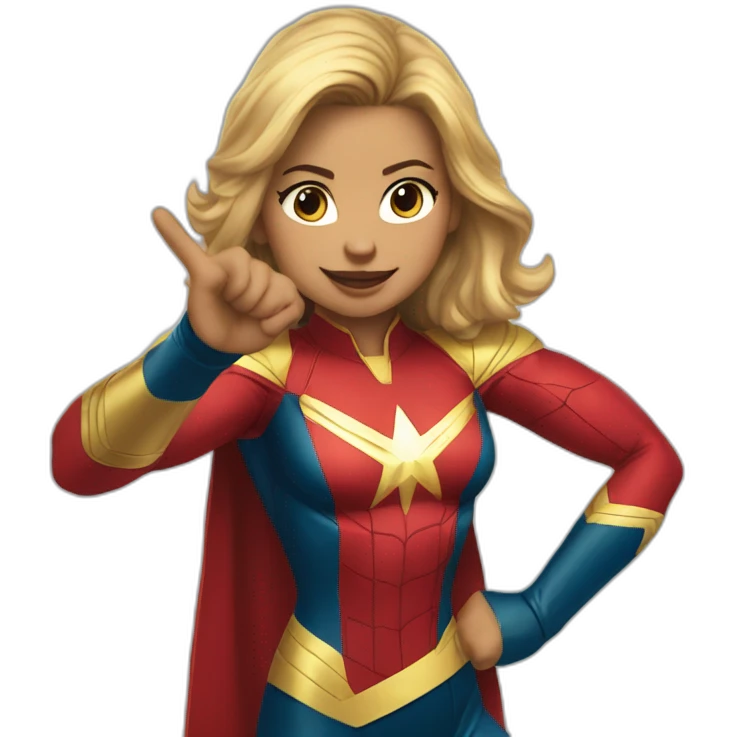 Miss marvel Put finger hand in the air emoji