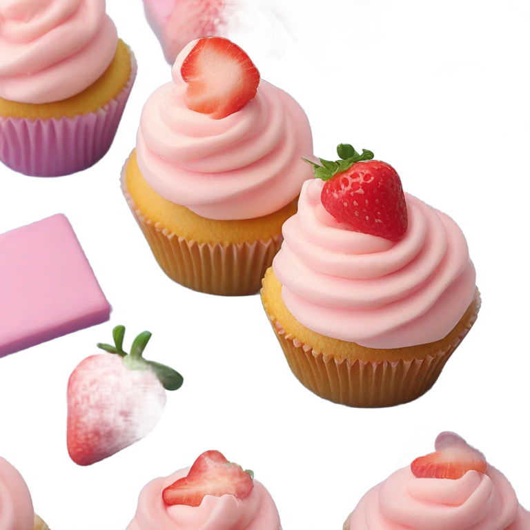 Strawberry cheesecake cupcake emoji