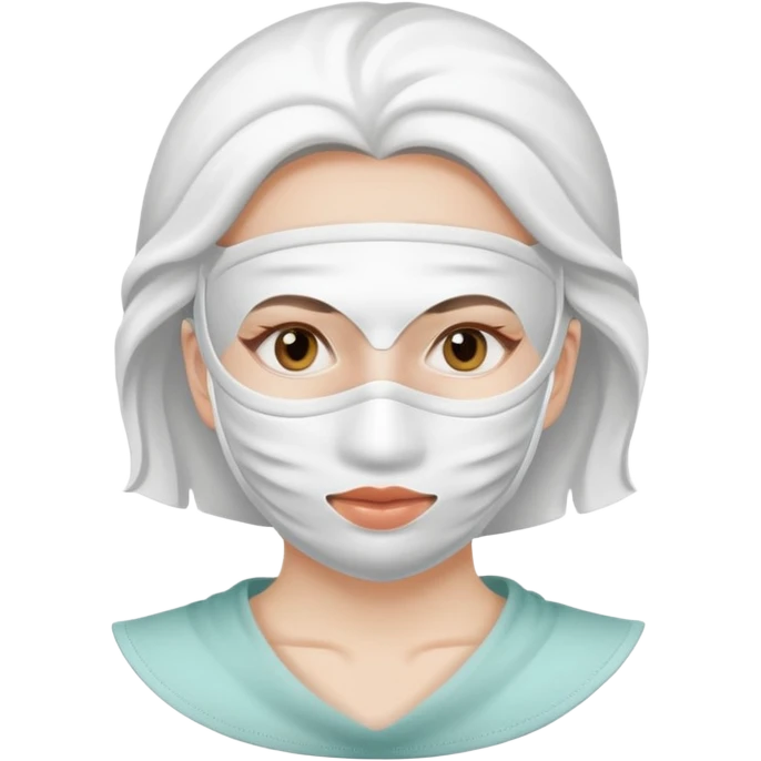 Mujer con mascarilla blanca emoji